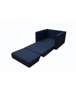 Poltrona "prince" 2 in 1 tessuto nero trasformabile in letto, 71x84x50 cm